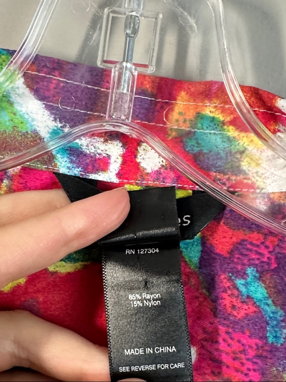 Ali Miles Abstract Colorful Print Button Down Top Size M - Picture 7 of 16